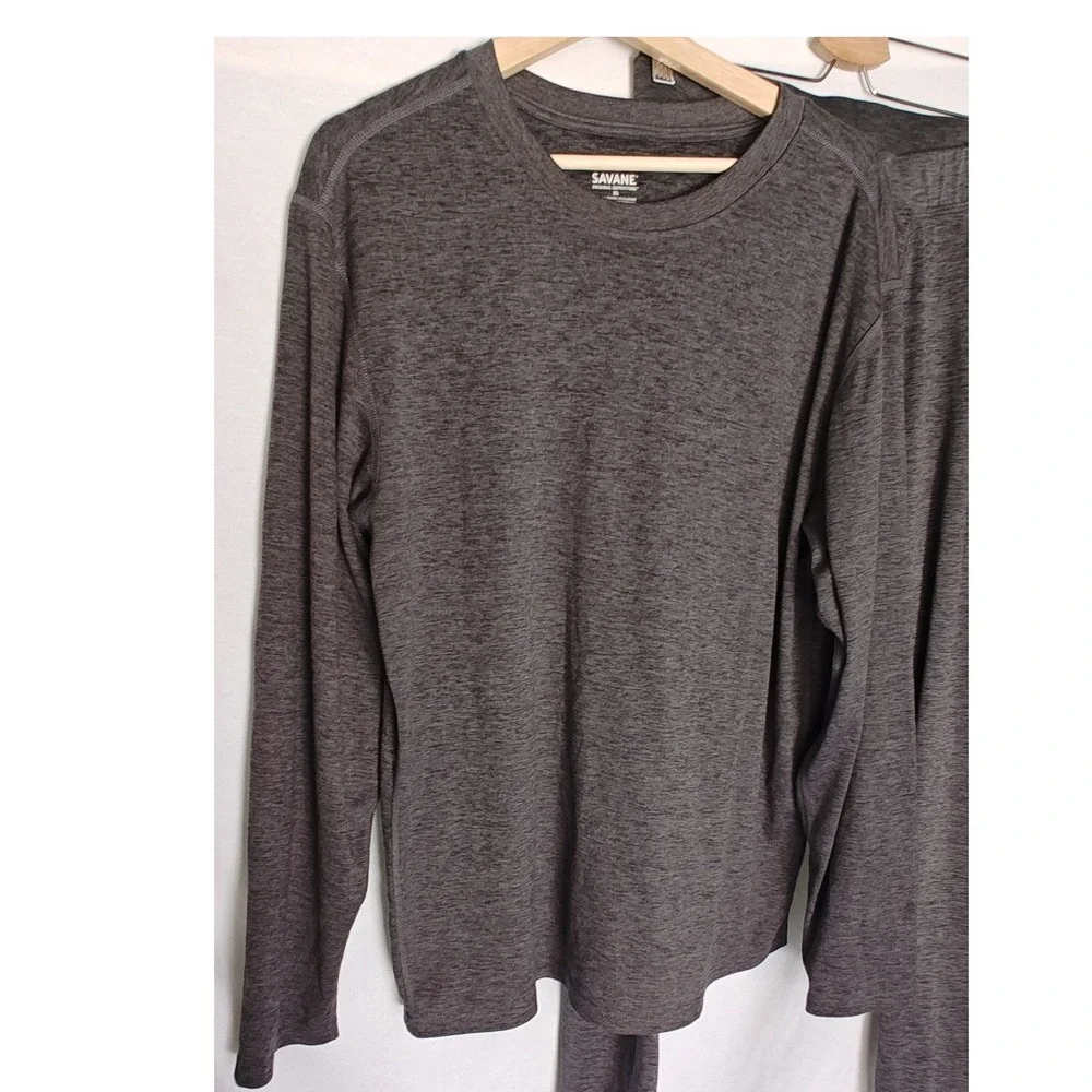 Savane Thermal Base Layer Set‎ Mens XL Gray Heather Long Sleeve Top Tights